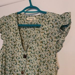 MONTEAU green floral daisy dress